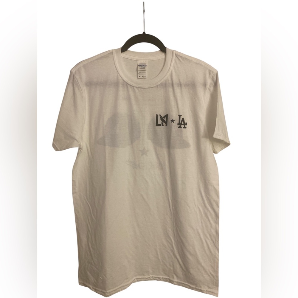 Gildan Dodgers White Short Sleeve giveaway Tee EUC M